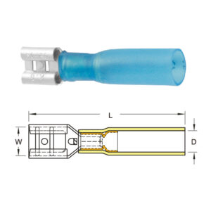 หางปลาเสียบแบนตัวเมีย (ชนิดท่อหดกันน้ำ)